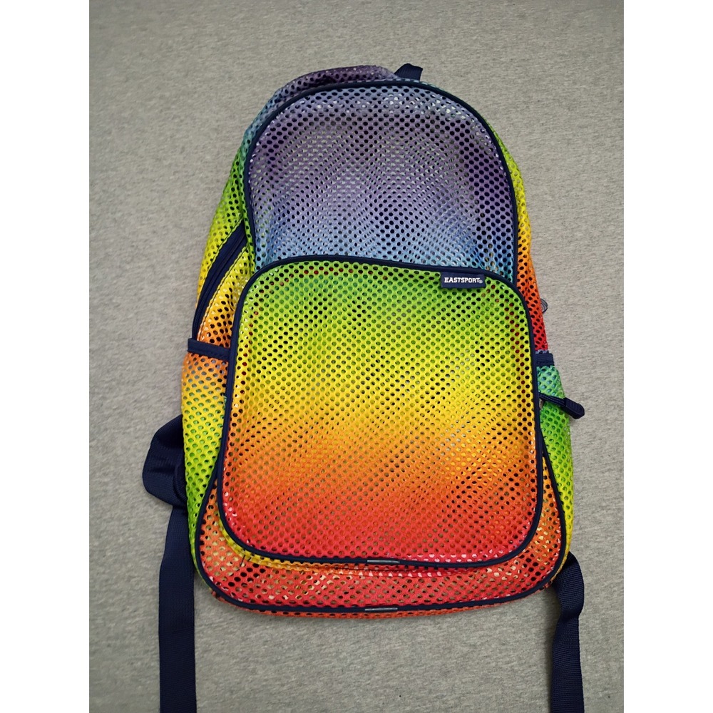 Eastsport Rainbow Mesh Backpack School Travel Festival Bag 110323PW-SPO